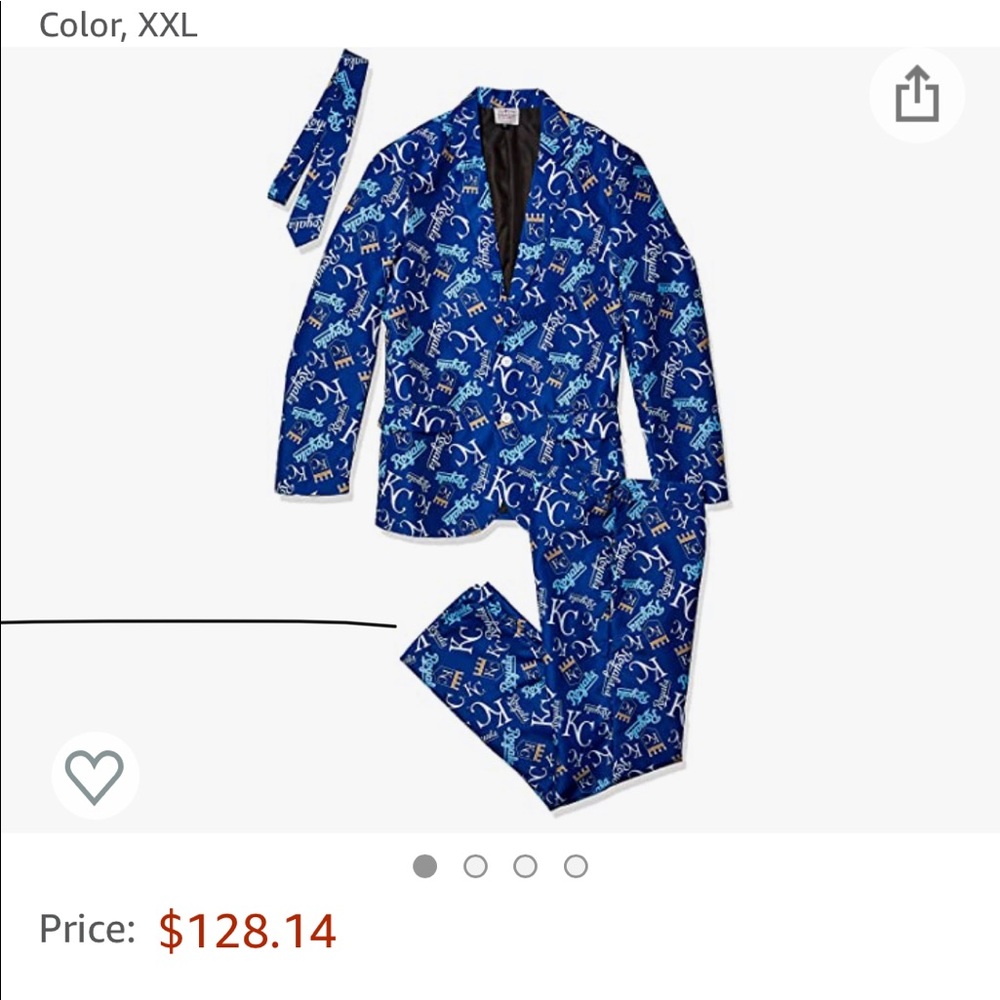 Men’s XXL suit. Kansas City Royals.